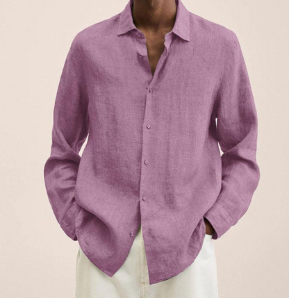 Men's Linen Button Down Shirt Classic Fit Lightweight - Image 11