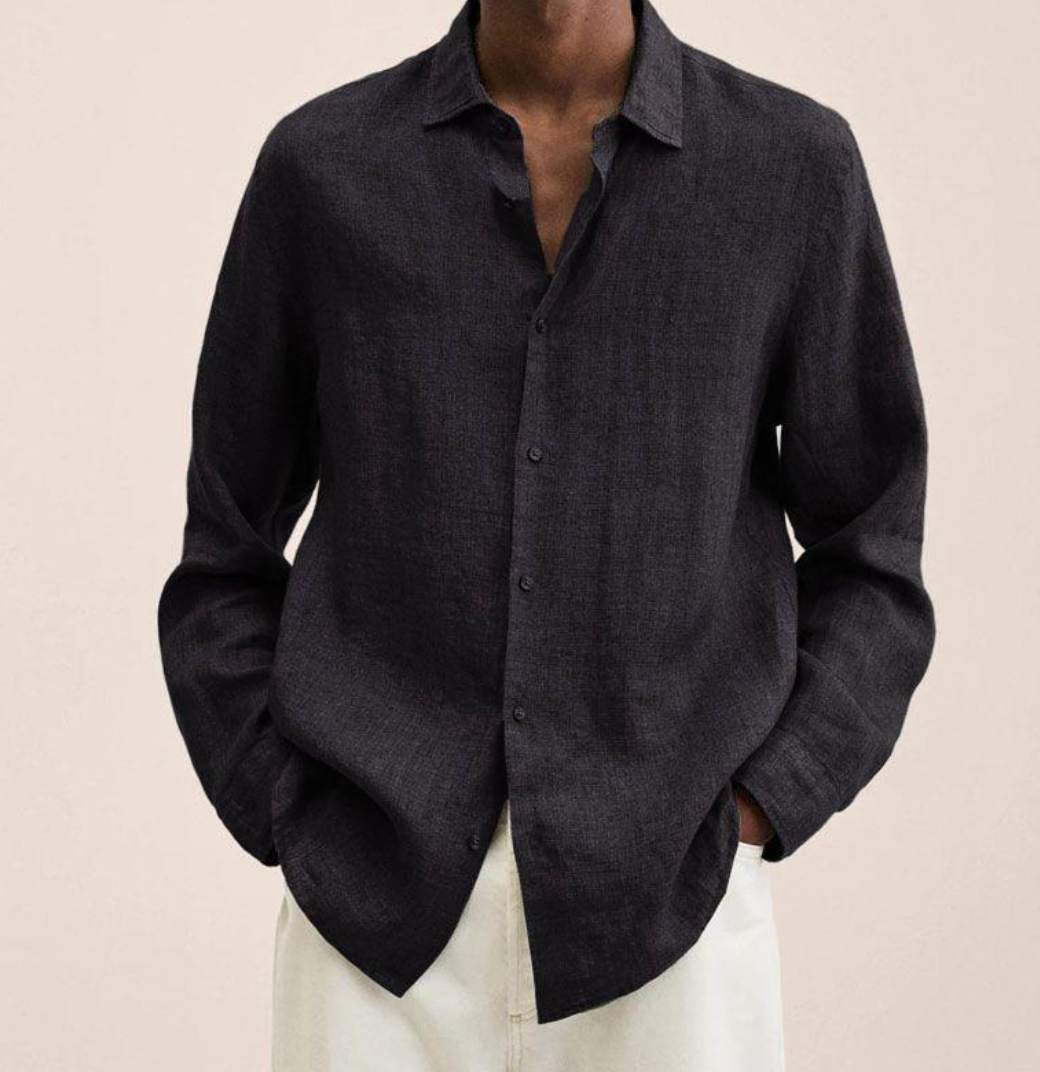 Men's Linen Button Down Shirt Classic Fit Lightweight - Image 6