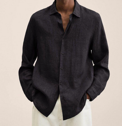 Men's Linen Button Down Shirt Classic Fit Lightweight - Image 6