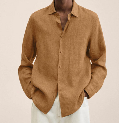 Men's Linen Button Down Shirt Classic Fit Lightweight - Image 7