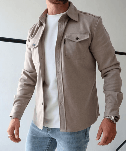 Delviero – Polo à manches longues pour homme avec boutons