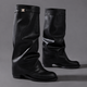 Women's Knee-High Slouch Boots - Pointed Toe Low Block Heel