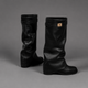 Women's Knee-High Slouch Boots - Pointed Toe Low Block Heel