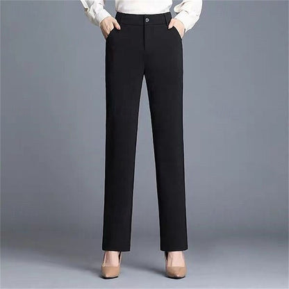 Women's Tailored Straight-Leg Trousers with Mid Rise