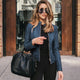 Γυναικείες μαύρες μπότες slouch – casual παπούτσια μέχρι τη μέση της γάμπας με αγκράφα, για καθημερινή χρήση και εύκολη εφαρμογή