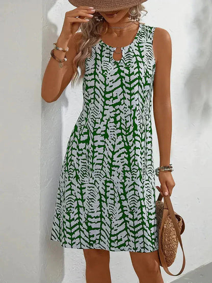 Islah – Robe d'été sans manches à motif abstrait