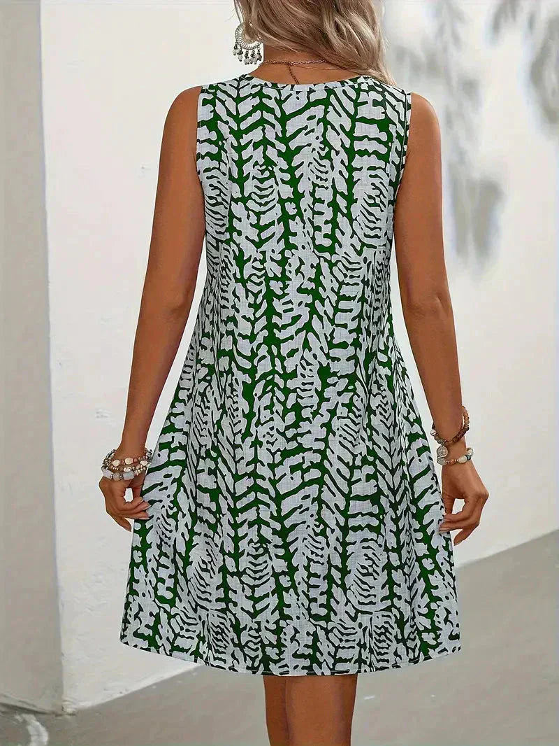 Islah – Robe d'été sans manches à motif abstrait