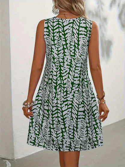 Islah – Robe d'été sans manches à motif abstrait
