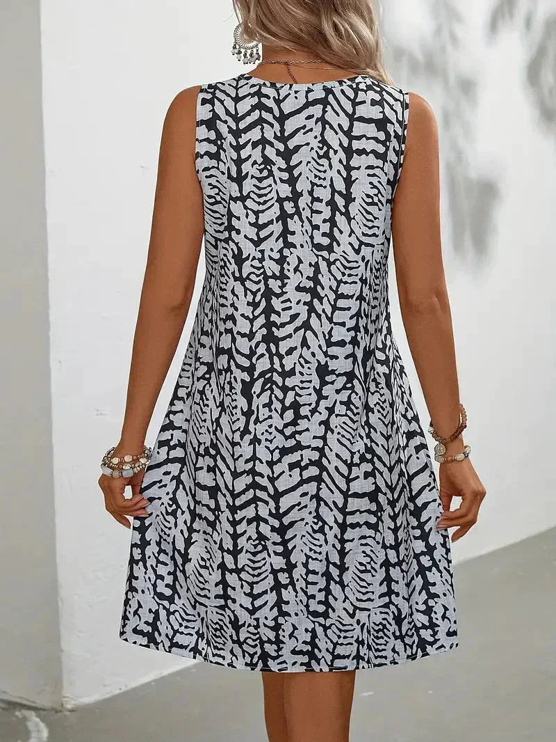 Islah – Robe d'été sans manches à motif abstrait