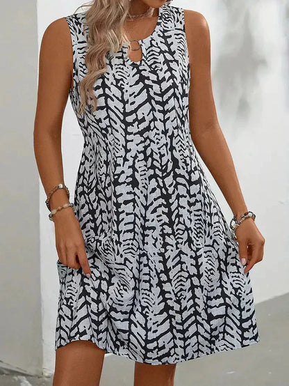 Islah – Robe d'été sans manches à motif abstrait