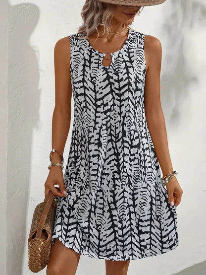 Islah – Robe d'été sans manches à motif abstrait