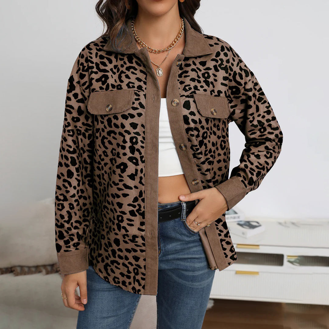 Leona - Damejakke med leopardprint