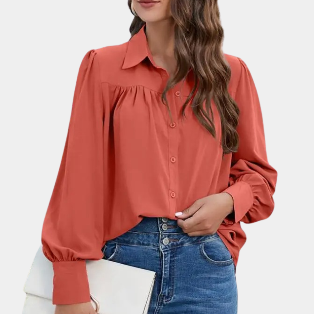 Ellen - Damebluse med ballonærmer