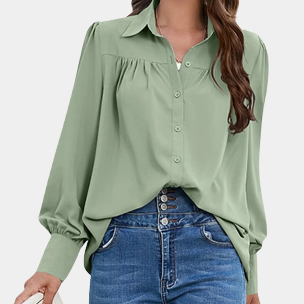 Ellen - Damebluse med ballonærmer