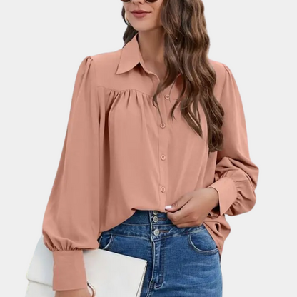 Ellen - Damebluse med ballonærmer