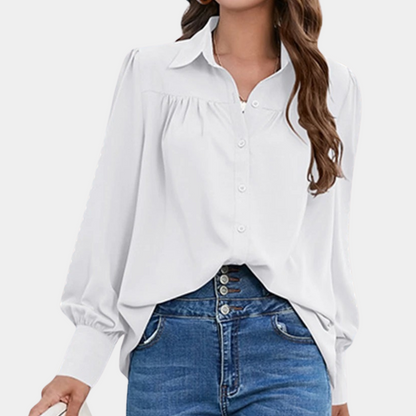 Ellen - Damebluse med ballonærmer