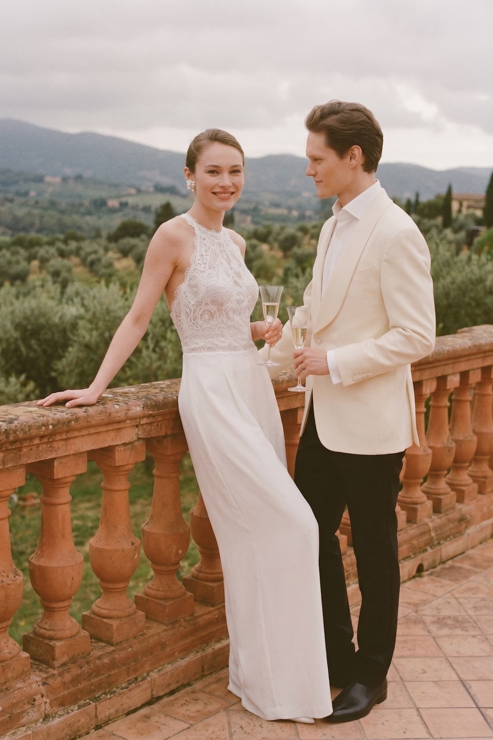 Women Halter Floor Length Bridal Jumpsuit Wide Leg - Image 5