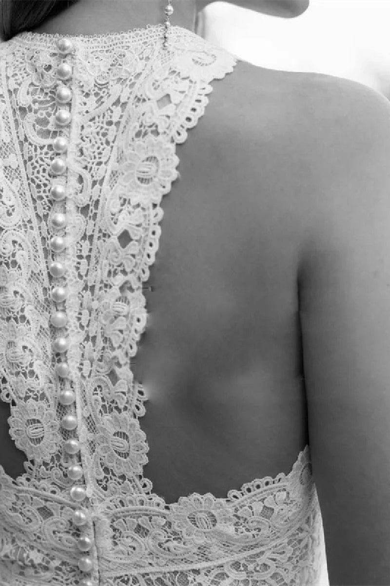 Women Halter Floor Length Bridal Jumpsuit Wide Leg - Image 3