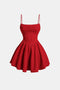 Vestido mini de tirantes fruncido para mujer