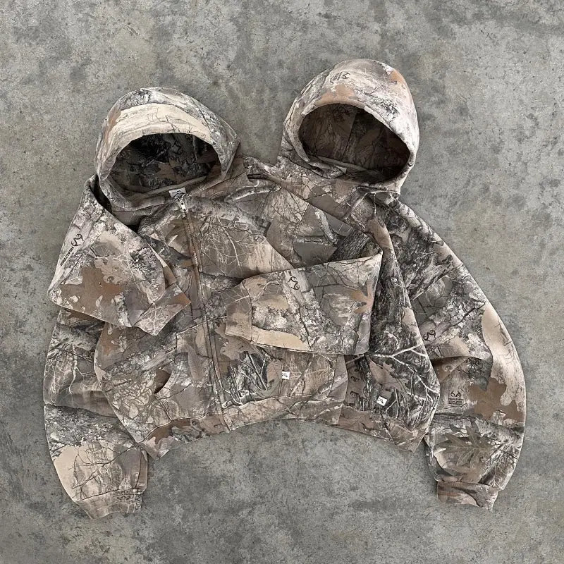 Camo Hoodie with Fleece Lining for Men Azzoria