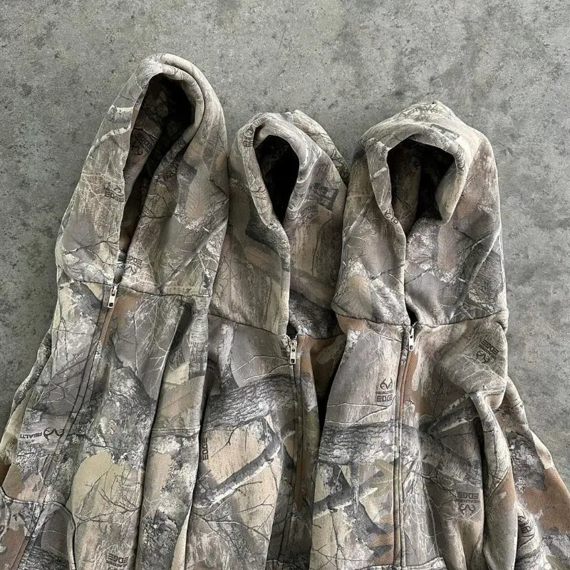 Camo Hoodie with Fleece Lining for Men Azzoria