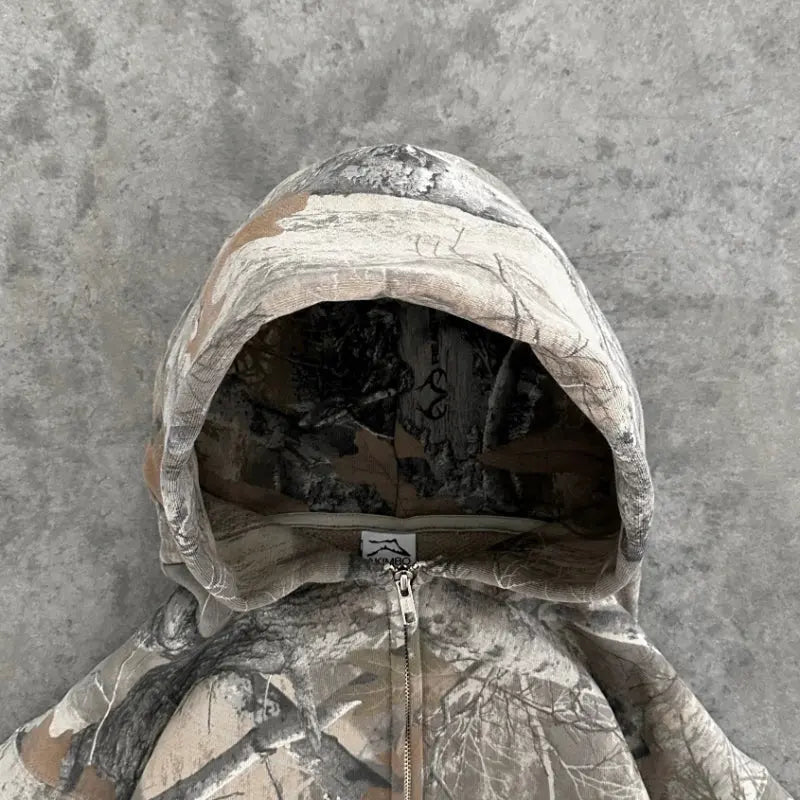 Camo Hoodie with Fleece Lining for Men Azzoria