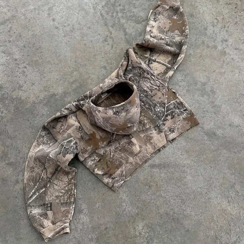 Camo Hoodie with Fleece Lining for Men Azzoria