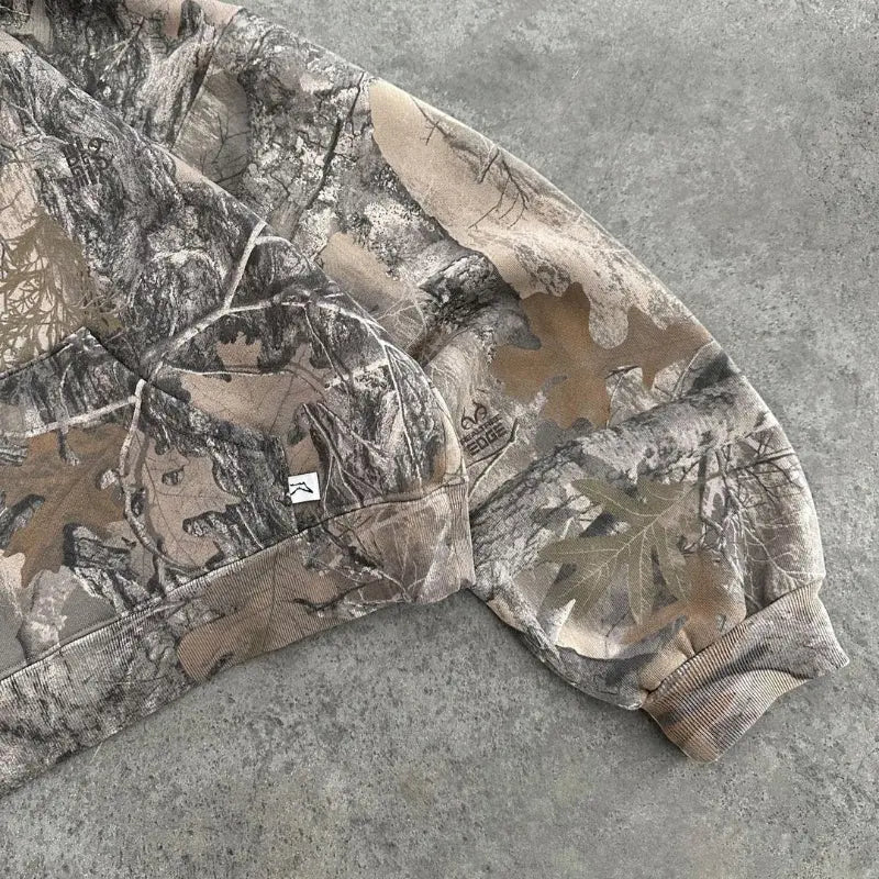 Camo Hoodie with Fleece Lining for Men Azzoria