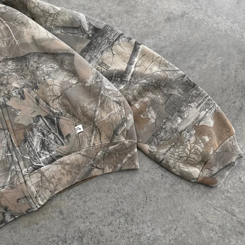 Camo Hoodie with Fleece Lining for Men Azzoria