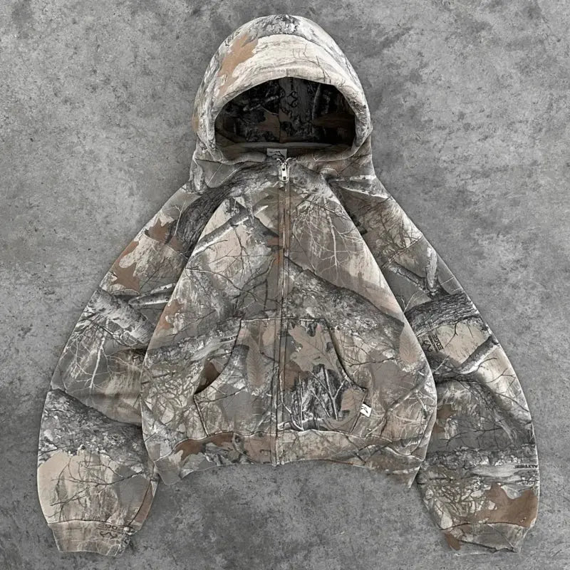 Camo Hoodie with Fleece Lining for Men Azzoria