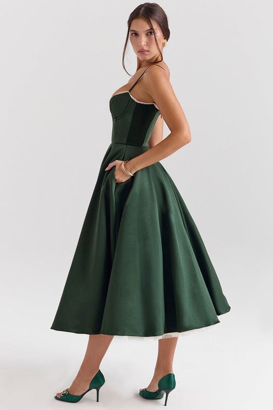 Celestina – Corset-Style Sleeveless Midi Dress - Image 3