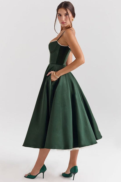 Celestina – Corset-Style Sleeveless Midi Dress - Image 3