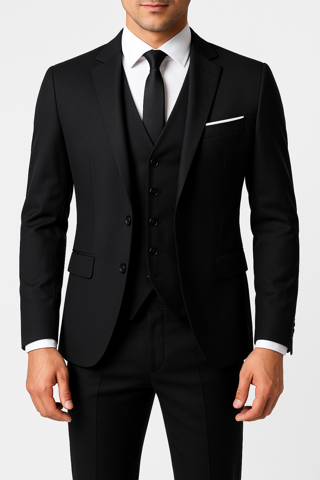 Men's Wool 3-Piece Slim Fit Formal Suit