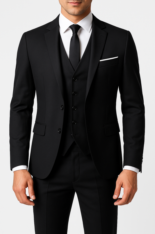 Men's Wool 3-Piece Slim Fit Formal Suit