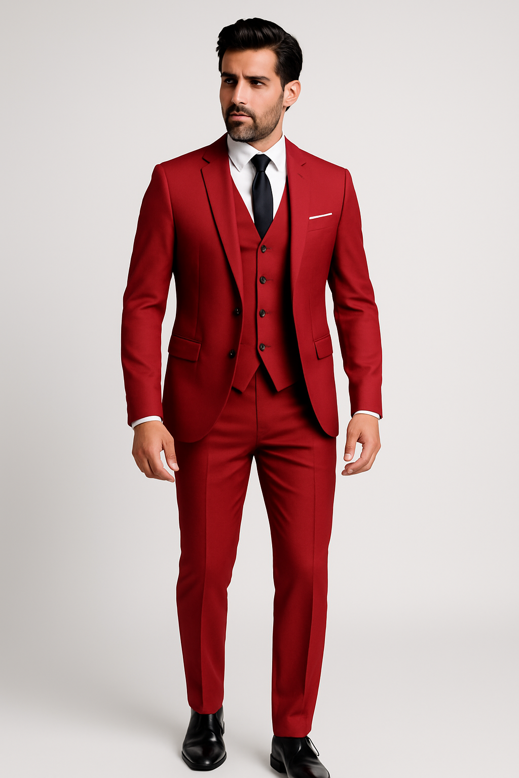 Men's Wool 3-Piece Slim Fit Formal Suit - Image 7