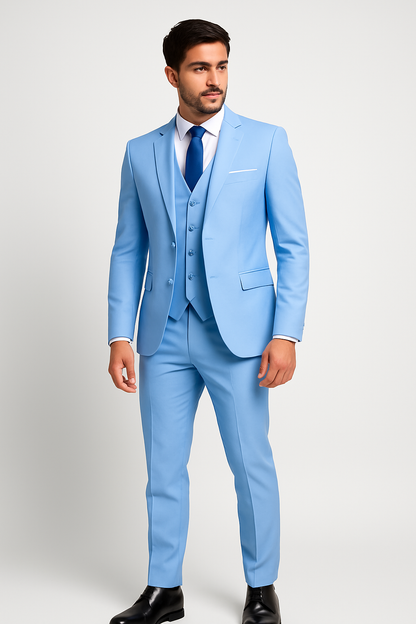 Men's Wool 3-Piece Slim Fit Formal Suit - Image 6