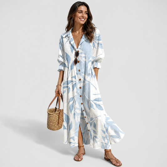 Edith - Robe longue flatteuse avec maintien du ventre
