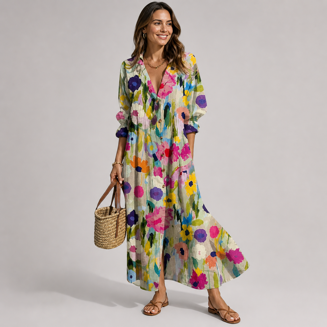Edith - Flattering Maxi Dress Tummy Coverage