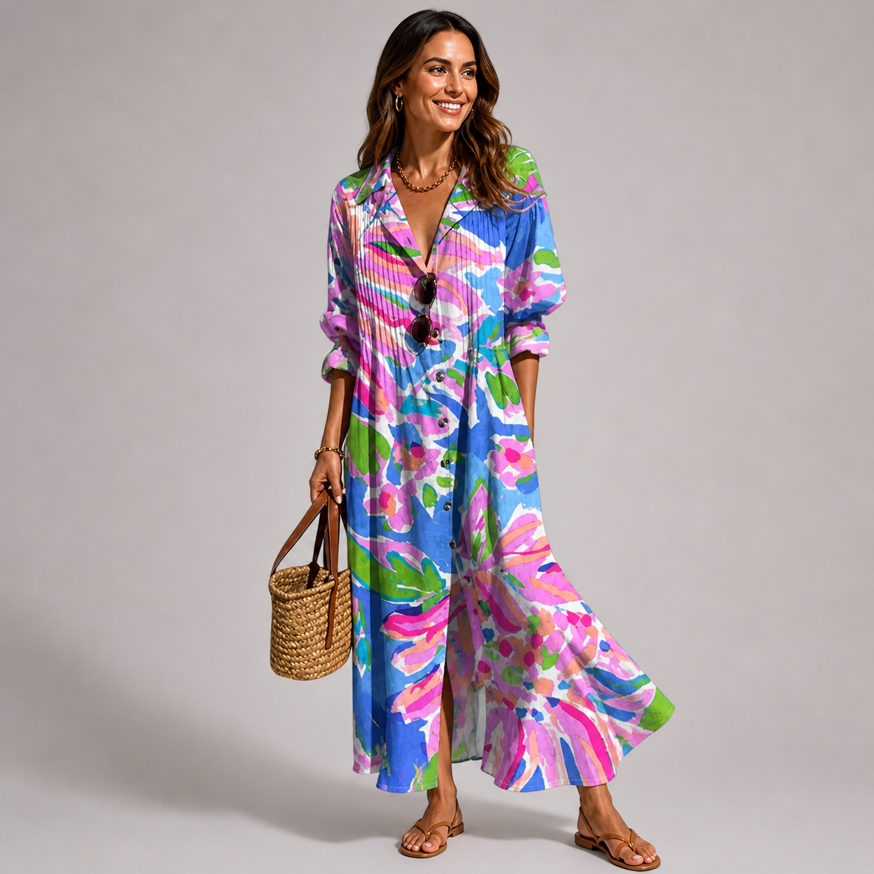 Edith - Flattering Maxi Dress Tummy Coverage