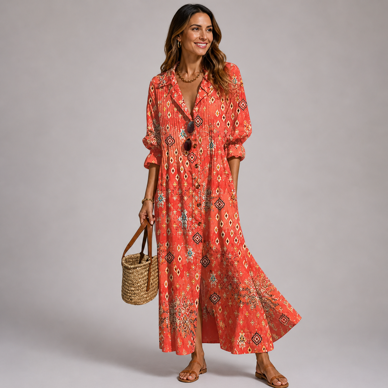 Edith - Flattering Maxi Dress Tummy Coverage
