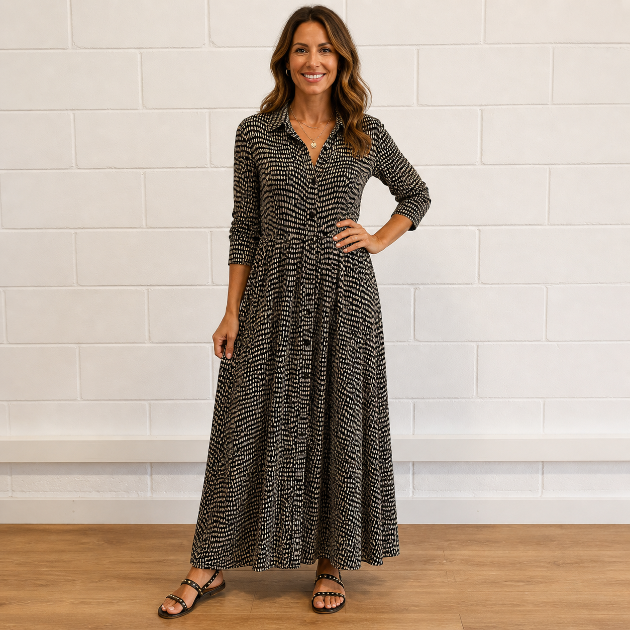 Joyce - Elegant midi-kjole med lommer