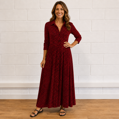 Joyce - Elegant midi-kjole med lommer