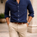 Alviro - Men Cotton Button Down Casual Shirt