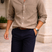 Alviro - Men Cotton Button Down Casual Shirt