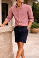 Alviro - Men Cotton Button Down Casual Shirt