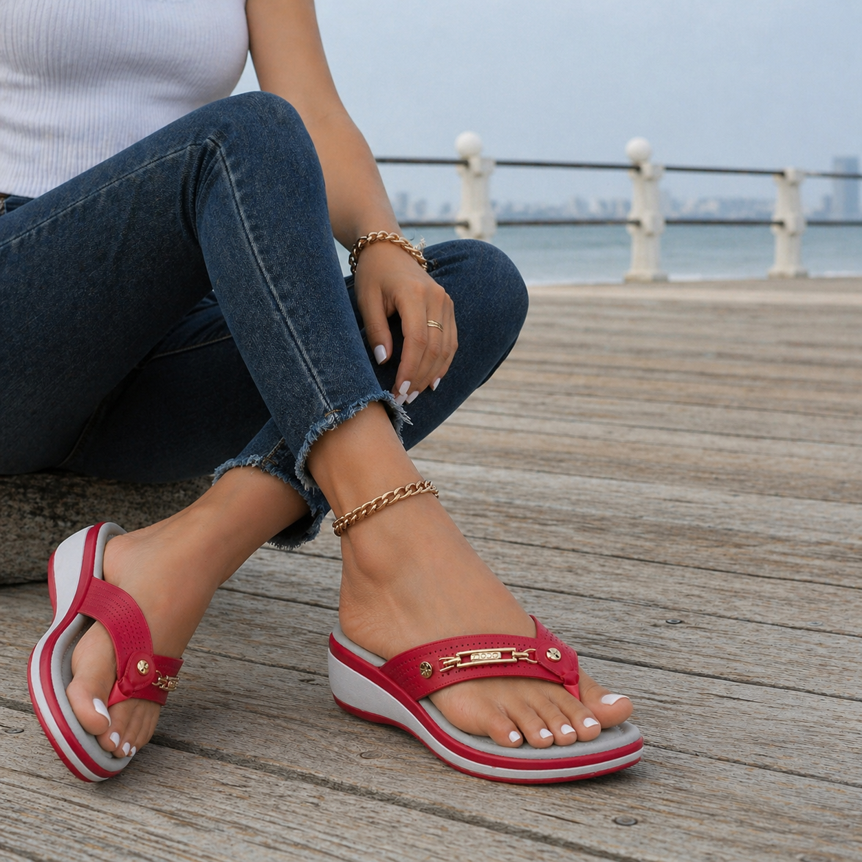Women's Orthopedic Flip Flops Arch Support Sandals - Image 5