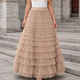 Women Layered Tulle Maxi Skirt - Image 2