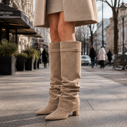 Women's Block Heel Knee High Boots - Image 3