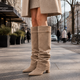Women's Block Heel Knee High Boots - Image 3
