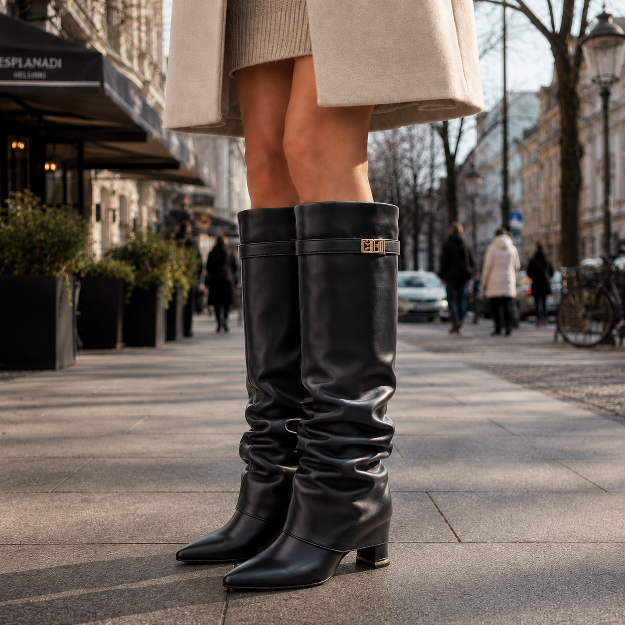 Women's Block Heel Knee High Boots - Image 4